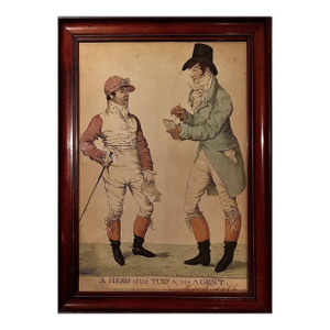 Early 19th Century Robert Dighton (1752-1814) “A Hero of the Turf & His Agent" Regency Horseracing Caricature