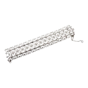Vintage Monet "Mantilla" Rhodium Plated Filigree 1965 Bracelet