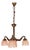 Art Deco Bronze and Glass Chandelier, 1920s For Sale