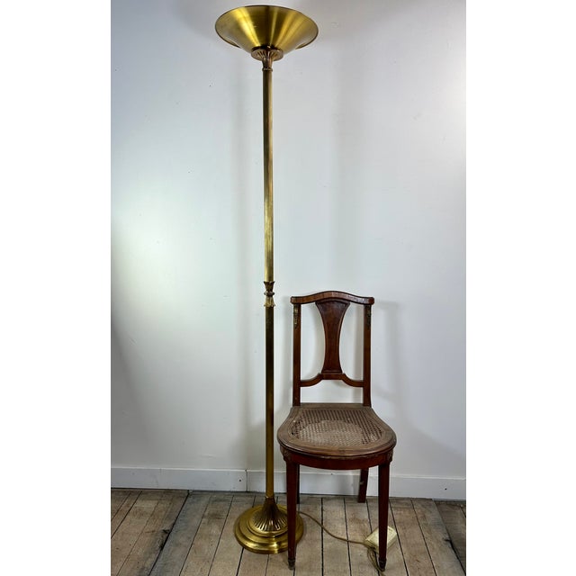 Metal Halogen Floor Lamp in Gold-Plated Brass from Gault, 1980s For Sale - Image 7 of 10