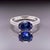 Natural Sapphire Diamond Ring 6.5 14k W Gold 3.15 TCW Certified For Sale In New York - Image 6 of 14