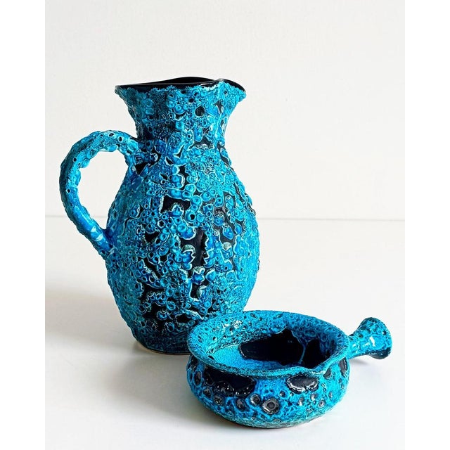 Mid-Century Modern Blue Ceramics by Charles Cart, 1960s, Set of 2 For Sale - Image 11 of 18