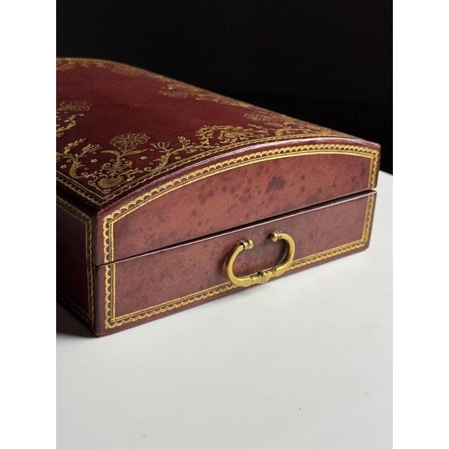 Red Leather Jewelry Box For Sale - Image 4 of 16
