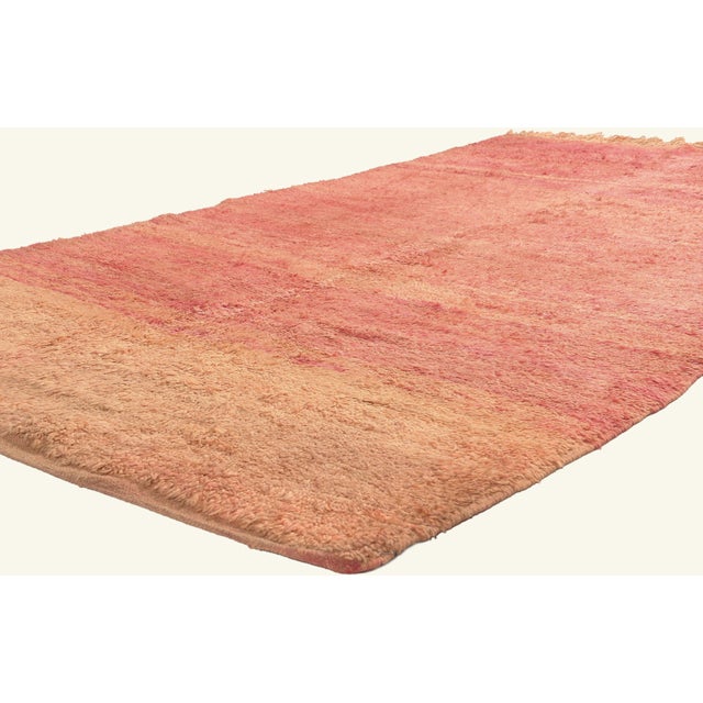 21929 Vintage Beni Mrirt Moroccan Rug, 05'05 x 09'00. The Blushing Horizon: A Vintage Beni Mrirt Moroccan Masterpiece of...