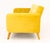Wood Contemporary Yellow Velvet Upholstered Convertible Sofa For Sale - Image 7 of 8