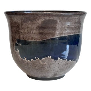 Cobalt Blue Glazed Studio Ceramic Planter from Serocka, Germany, 1970s For Sale