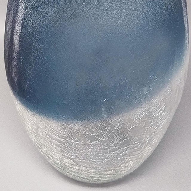 Blue Vase in Frosted Glass from Arte Vetro, Italy, 1970s For Sale - Image 6 of 7