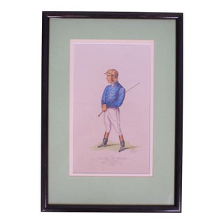 George Fordham Jockey the Demon 2,382 Winners by 1887 Watercolour by Astor For Sale