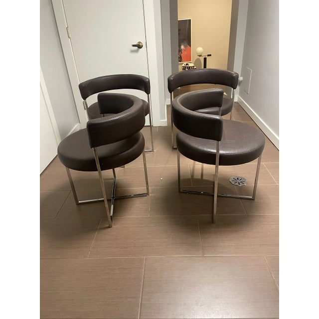 Mid Century Style Chrome Dining Chairs - Set of 4 For Sale In Chicago - Image 6 of 8