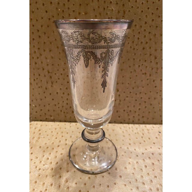 Italian 1990s Arte Italica Vetro Platinum Flute, Made in Italy For Sale - Image 3 of 7