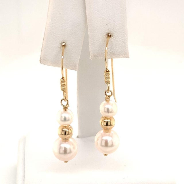 Akoya Pearl Earrings 14 Karat Gold Certified For Sale - Image 10 of 17