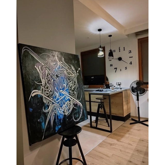 Black Natalia Vypritskaia, Smile, Acrylic on Canvas For Sale - Image 8 of 8