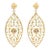 18k Yellow Gold Asian Antique Style Diamond Leaf Drop Earrings- A Pair For Sale
