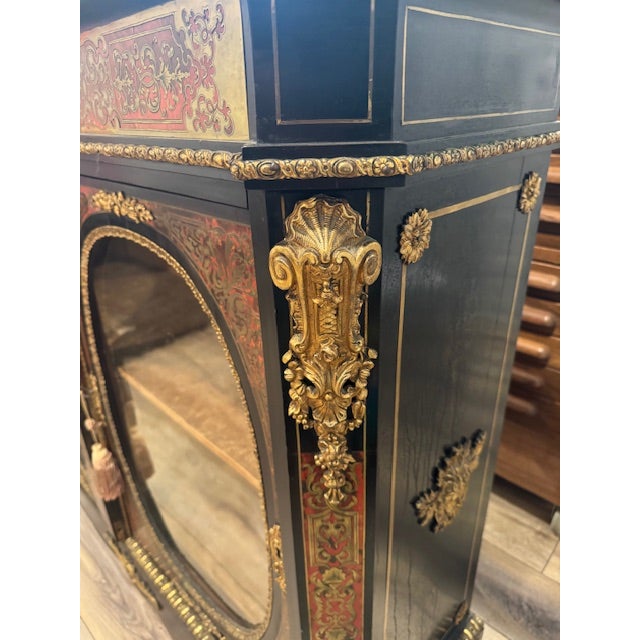 French Antique French Napoleon III Boulle Marquetry Side Table C 1870 For Sale - Image 3 of 7