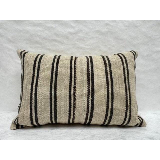 Turkish Hemp Pillow Cushion Natural Beige Black Pillow Cushion Cover 16" x 24" #30256 Enhance your home decor with our...
