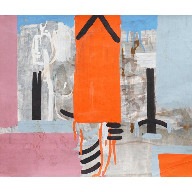 Paper Robert George Gilberg, 'American Abstract in Coral and Lilac', San Francisco Bay Area, 1958 For Sale - Image 7 of 7