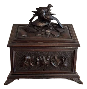 Antique Black Forest Stationary Box, 1880