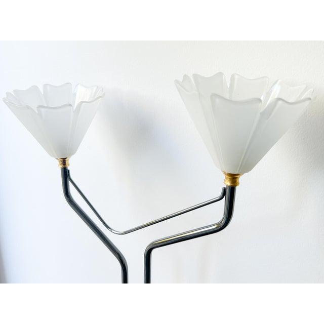 Mid-Century Belgian Table Lamp in Brass, Bronze and Glass from Massive, 1980s For Sale - Image 4 of 11