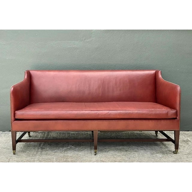 Vintage Saybolt and Cleland Nailhead Trim Leather Sofa For Sale - Image 12 of 12