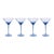 Malden 4-Piece Set Optic Martini Glasses, Cocktail Blue For Sale