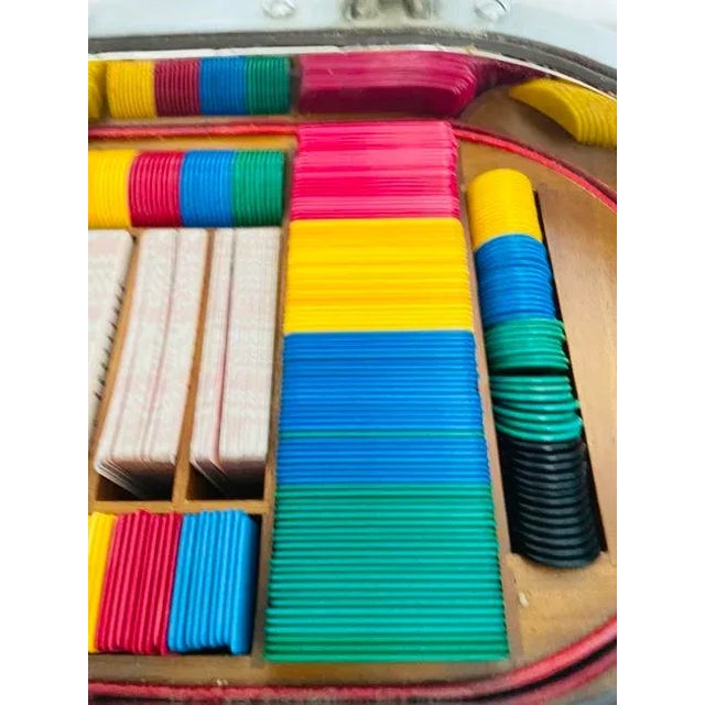 Porthole Poker Chip Set 1970s Yacht Chrome and Leather Custom Commissioned for Broadway Lyricist Fred Ebb For Sale - Image 10 of 12