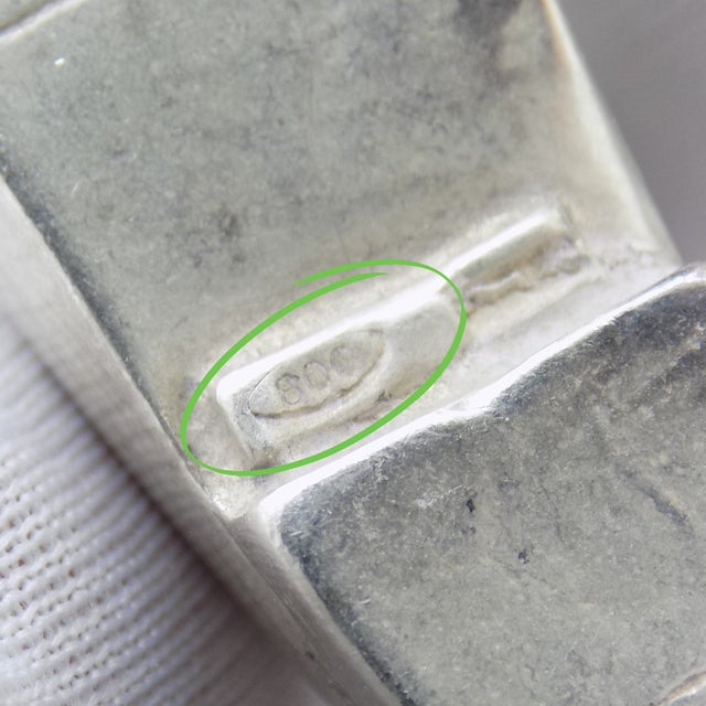 Silver Vintage Italian Handmade Silver Shoe With Ribbon Dollhouse Miniature Collectible For Sale - Image 8 of 10
