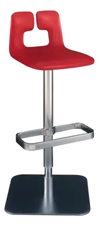 Genuine Poltrona Frau Alo Leather Bar Stool, Counter Height, Orange Leather, Contemporary