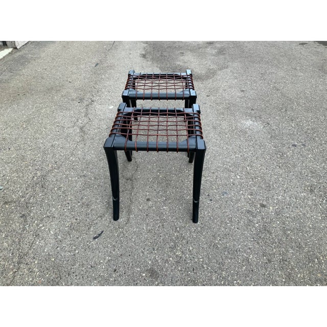 Mid Century Klismos Ottomans - Pair For Sale - Image 4 of 5