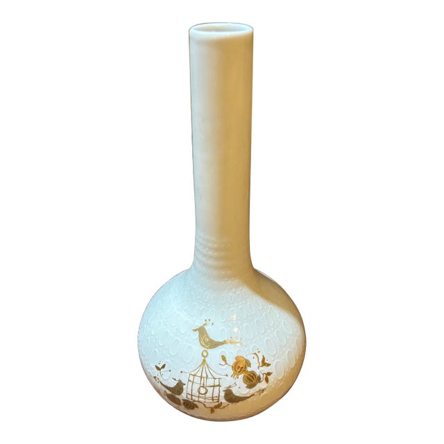 Mid-Century Romance Collection by Rosenthal Designed by Bjorn Wiinblad Vase With Gold For Sale