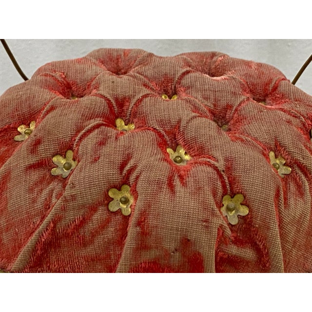 Metal Victorian Era Gilded Metal Wedding Pin Cushion C.1900 For Sale - Image 7 of 12