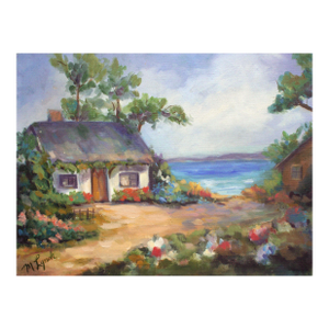 Pacific Grove Beach Cottage Garden Landscape by M. Lynch