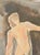 Original nude figure painting of a kneeling male nude. Created from a live model in a limited time pose, artist Michelle...