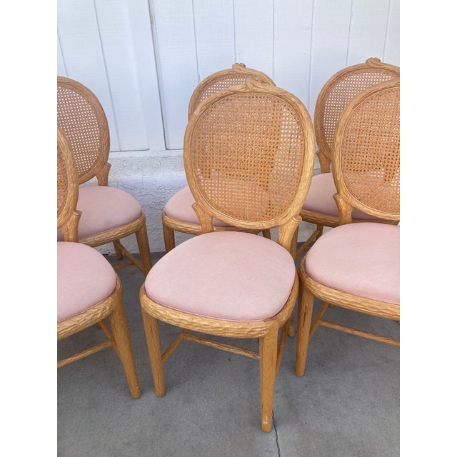 Wood Faux Bois French Louis Style Dining Chairs With Cane Backs -Set of 8 For Sale - Image 7 of 15