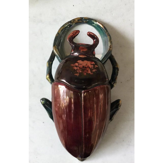 Late 19th Century 1890 Antique Fives Lille Majolica Insect Wall Pocket For Sale - Image 5 of 5