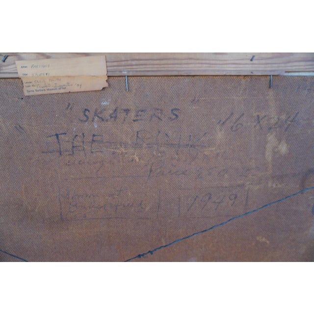 1940s Skaters by Douglas Parshall, Oil on Board For Sale In Los Angeles - Image 6 of 7