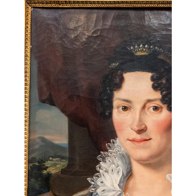 Gold 18th or 19th Century French European Portrait of a Lady in Gold Frame For Sale - Image 8 of 18