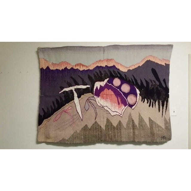 Primitive Flower Series: Handwoven tapestry flowers that only a Dinosaur would eat. Huge insects flying around the three...