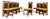 Model 614 Coonley 2 Chairs by Frank Lloyd Wright for Cassina, 1900s, Set of 8 For Sale