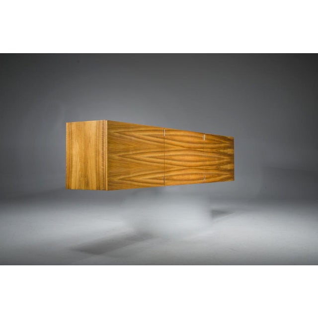 Brown Vintage Floating Wall Sideboard in Walnut, 1960s For Sale - Image 8 of 16