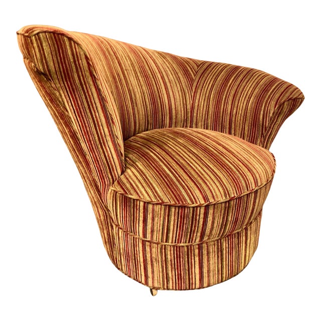Corkscrew Velour Lounge Chair Chairish