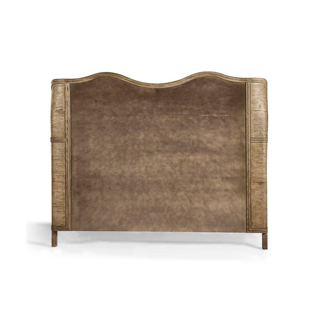 French Provincial French Provincial Upholstered Oak Bed - Cal King For Sale - Image 3 of 11