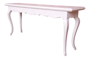 Italian Provincial White Lacquered Console or Sofa Table, Newly Refinished
