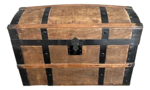 Late 19th Century Child’s Humpback Small Wood Trunk