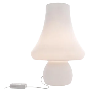 Huge Mushroom Table Lamp in White Murano Glass from De Majo, 1960s