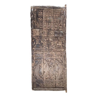 Vintage Dogon Granary Door With Mali African 75" H For Sale