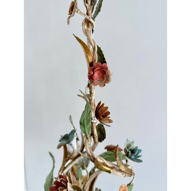 Metal Italian Florentine Tole Chandelier, 1950s For Sale - Image 7 of 18