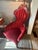 Vintage Victorian Style Mahogany Rose Flower Carved Parlor Chair by Kimball. Item features red tufted velvet upholstery,...
