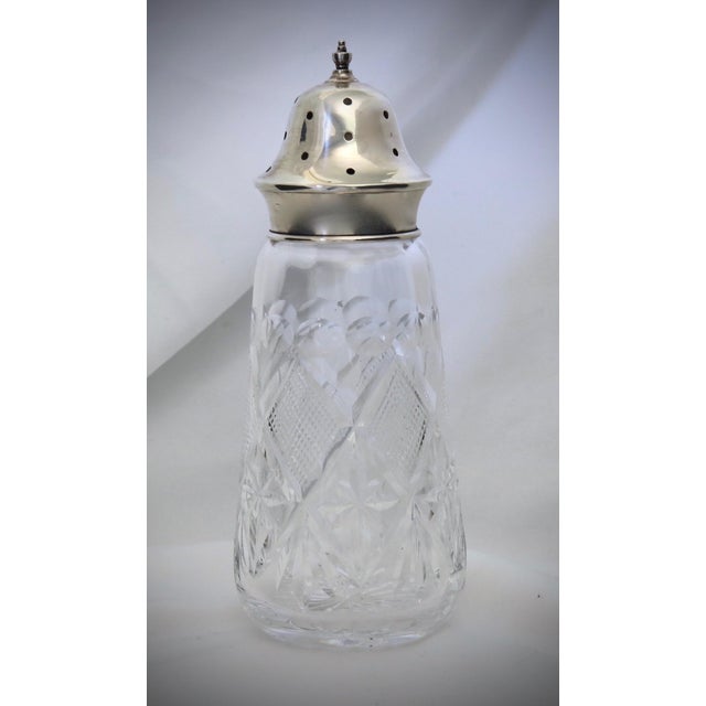 1950s Cut Glass & Sterling Silver Sugar Shaker Chairish