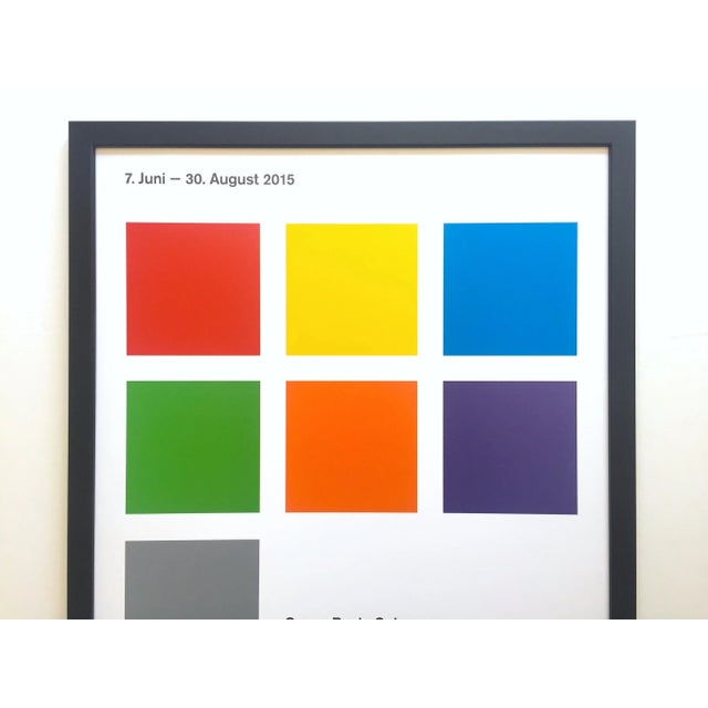 This Sol LeWitt Estate rare 2015 lithograph print Josef Albers Museum custom framed Minimalist exhibition poster " Seven...