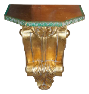 Italian Baroque Regency Scrolled Acanthus Leaf Corbel Wall Bracket Shelf Sconce